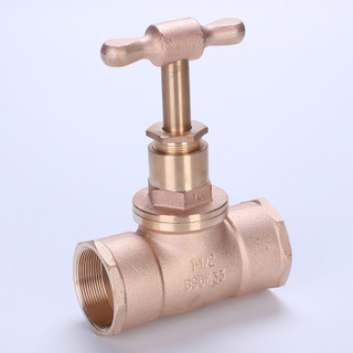 T-shaped bronze Stop valve with bronze stem for potable water system
